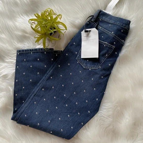 NWT Current /Elliott Studded  High Waist jeans 26