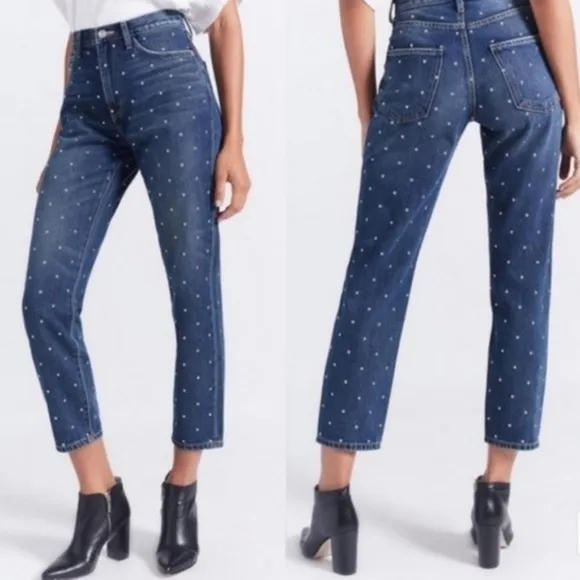 NWT Current /Elliott Studded  High Waist jeans 26