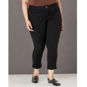 NWT Democracy slim straight crop black jeans size 16W.