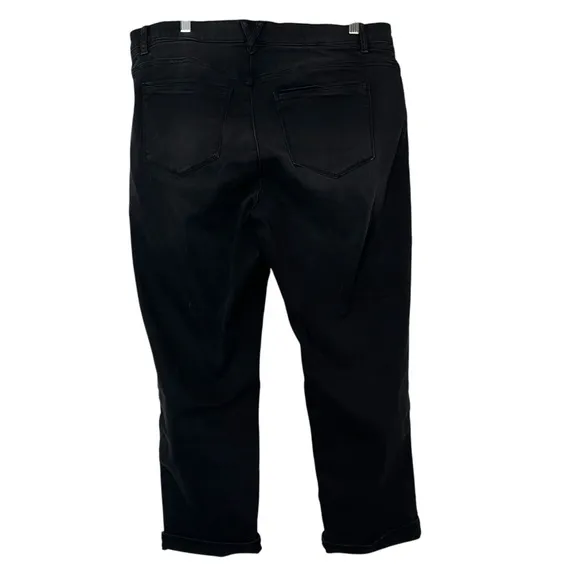 NWT Democracy slim straight crop black jeans size 16W.