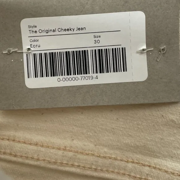 NWT Everlane The Original Cheeky Jean Womens 30 Ecru
