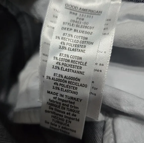 NWT Good American x Calik Denim Always Fits Good Legs Skinny Jeans, Sz 14-18.