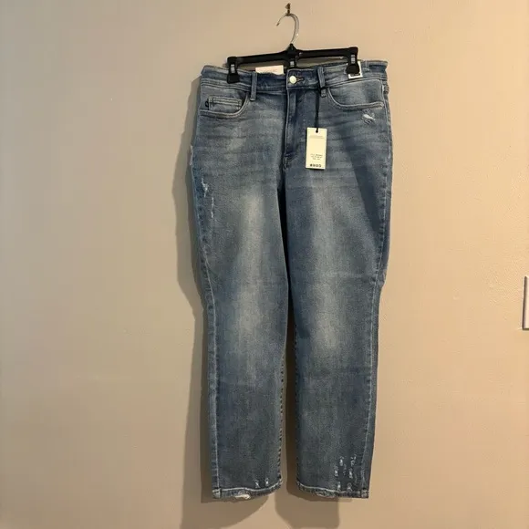 NWT Judy Blue | Hi-Waist Destroy Back Hem Dart Slim Denim Jeans 14W
