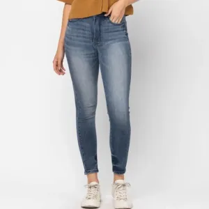 NWT Judy Blue Tummy Control Top High Rise Contrast Wash Skinny Fit Jeans