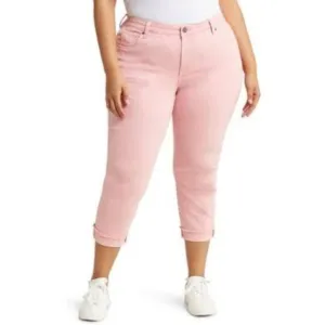 NWT KUT from the Kloth Amy Frayed Crop Slim Straight Leg Jeans in Blossom