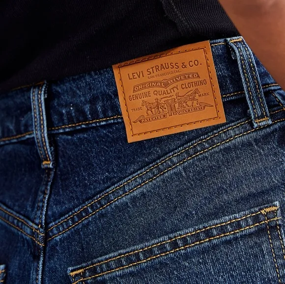 NWT Levi's Premium Sonoma Train Dark Wash 70s High Rise Flare Jeans 25x34