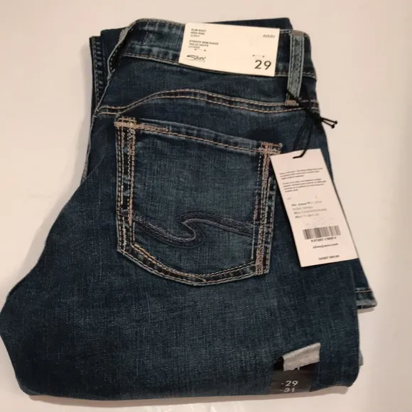 NWT SILVER AVERY Slim boot high rise curvy jeans denim 29 x 31