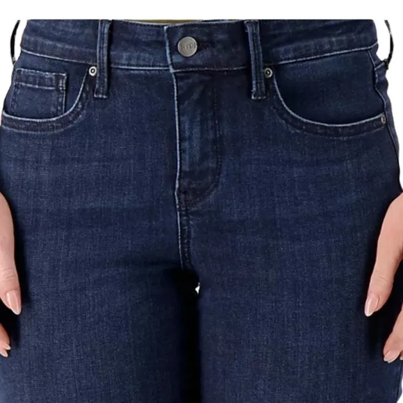 NYDJ Curves 360 Slim Straight Side Slit Capri Jeans Size 4 Color Mesquite