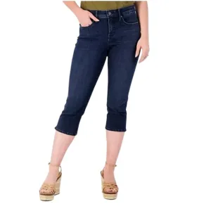 NYDJ Curves 360 Slim Straight Side Slit Capri Jeans Size 4 Color Mesquite