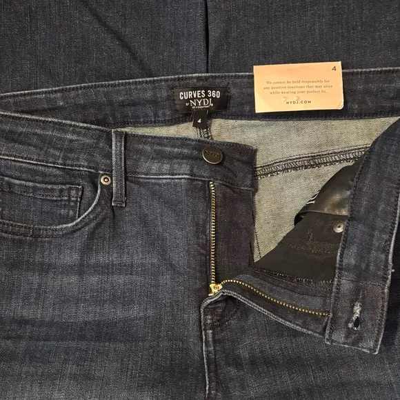 NYDJ Curves 360 Slim Straight Side Slit Capri Jeans Size 4 Color Mesquite