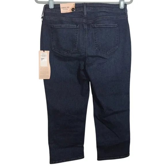 NYDJ Curves 360 Slim Straight Side Slit Capri Jeans Size 4 Color Mesquite