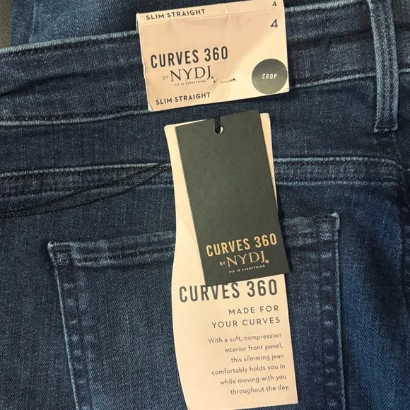 NYDJ Curves 360 Slim Straight Side Slit Capri Jeans Size 4 Color Mesquite