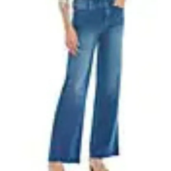NYDJ Jeans Womens 0 Teresa Wide Leg Higher Rise Frayed Hem Trouser Aster NWT