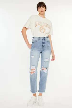 Oceane High Rise Slim Straight Leg Jeans
