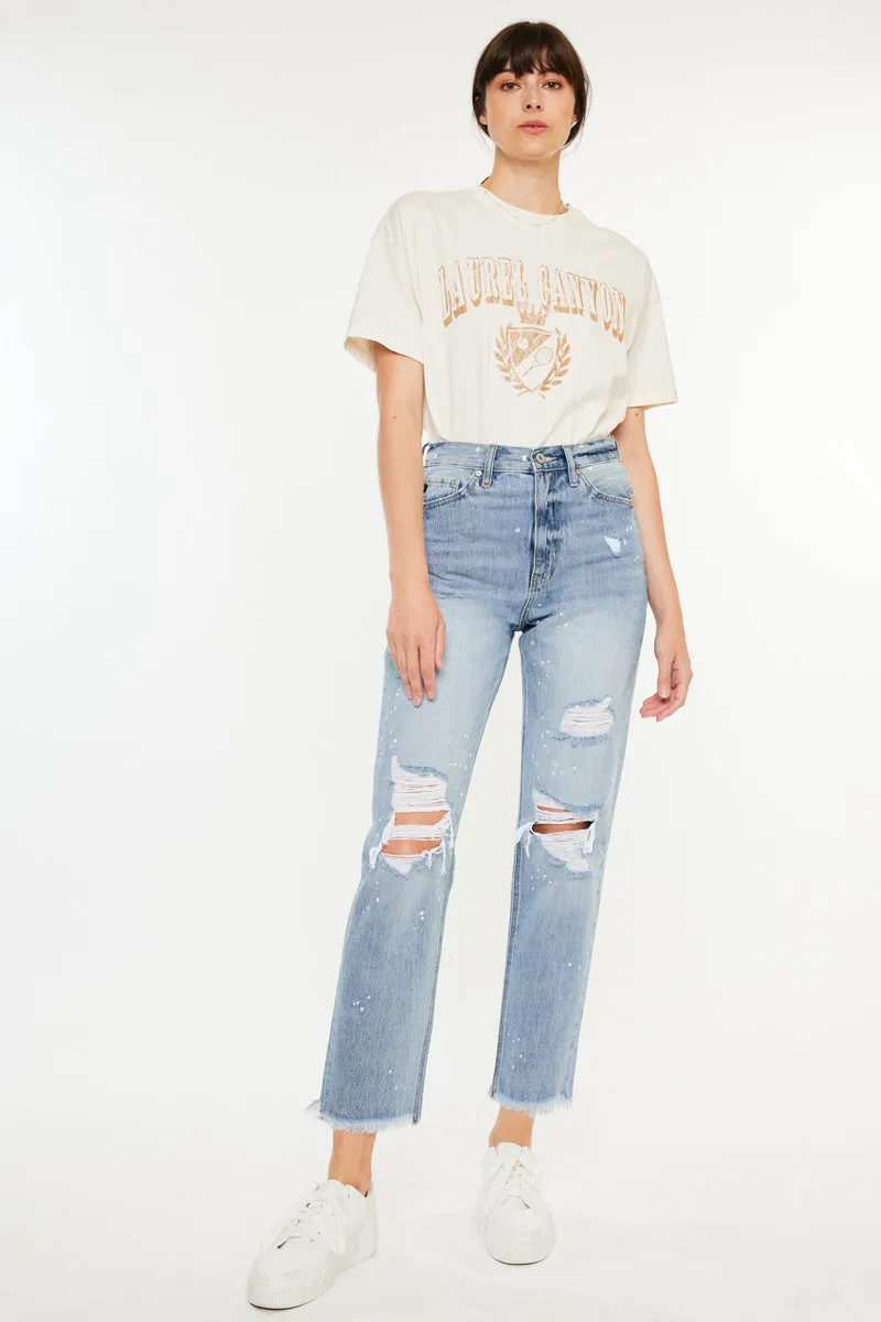 Oceane High Rise Slim Straight Leg Jeans