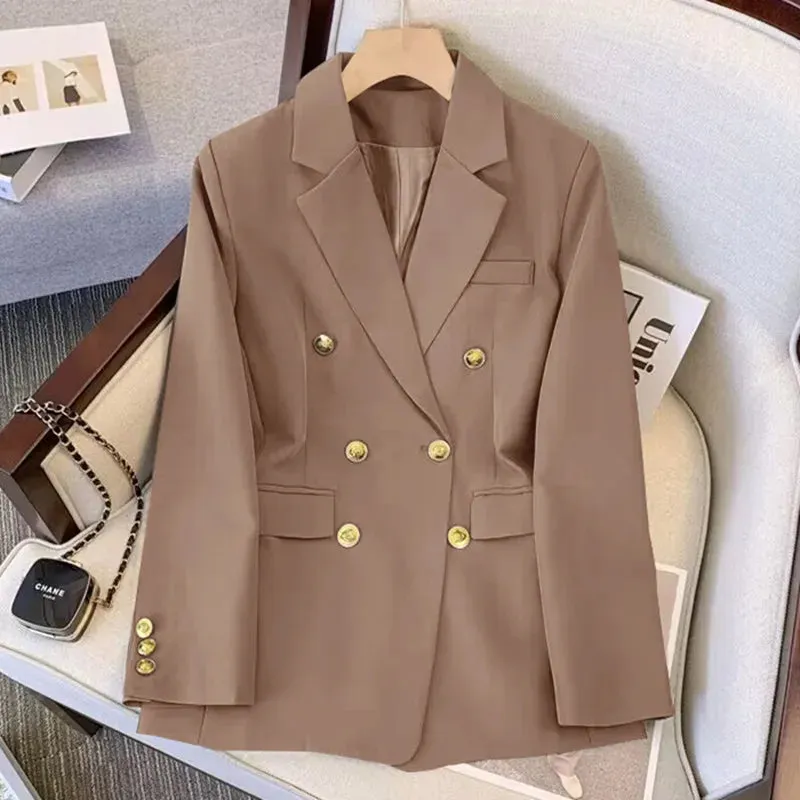 Office Lady Slim Blazer Long Sleeve Coats Jackets Casual Outerwear