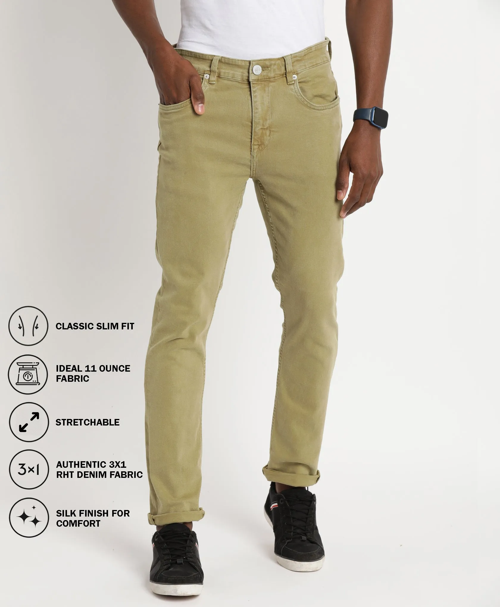 Olive Slim-fit Jeans