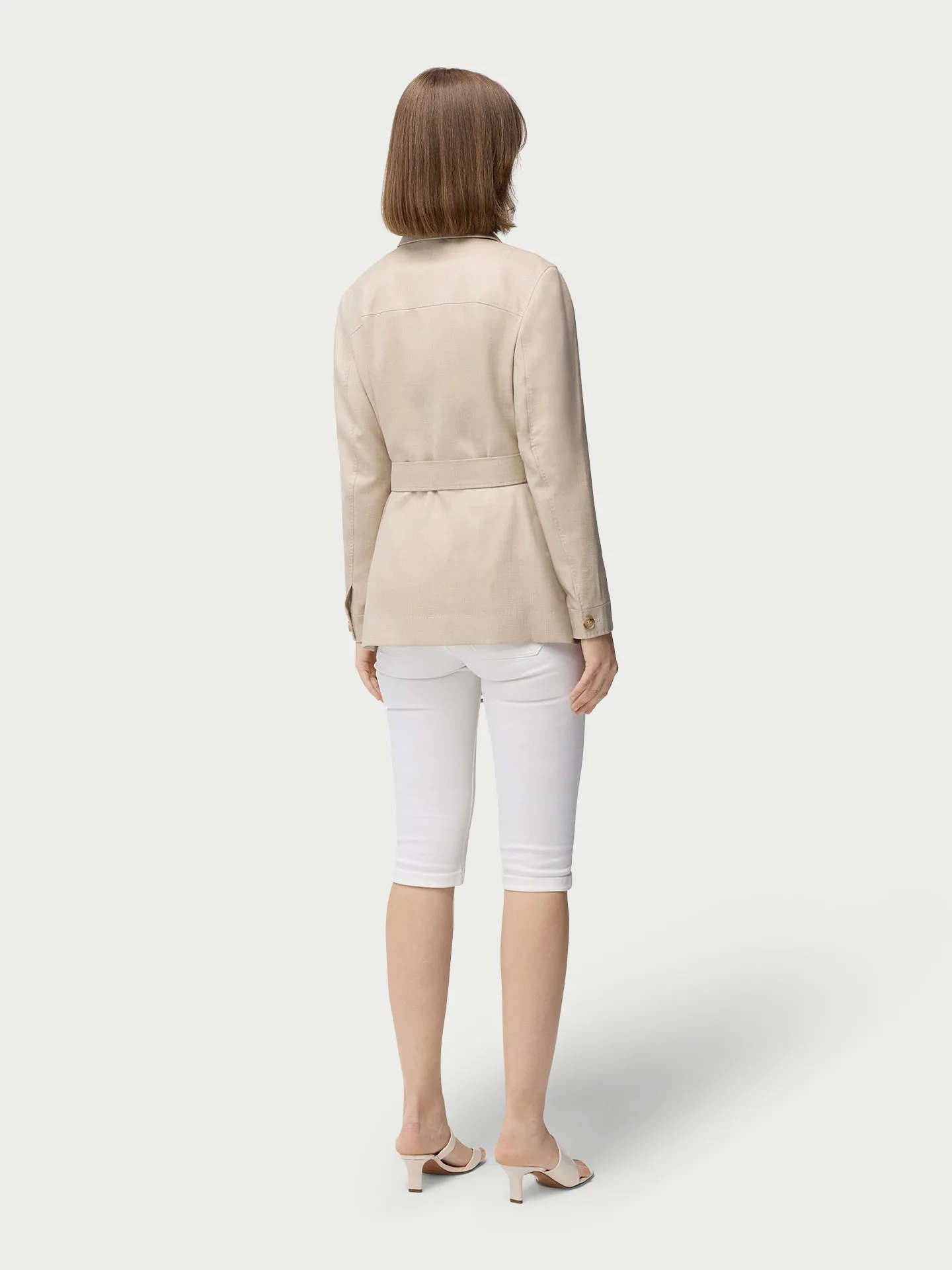Organic Colour Belted Cashmere Safari Jacket