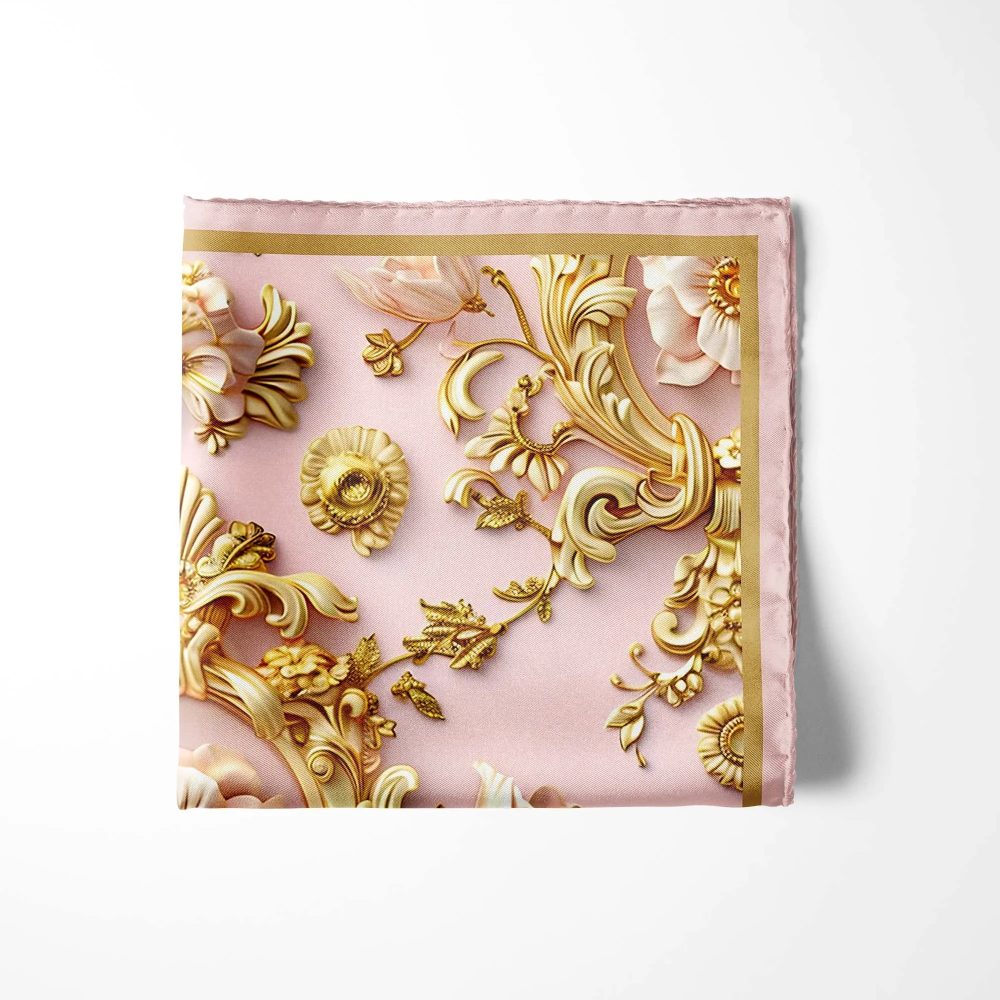 ORNATE PATTERN SILK POCKET SQUARE