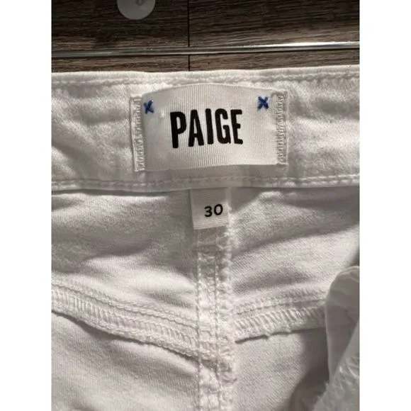 Paige Hoxton Slim White Stretch Jeans Size 30
