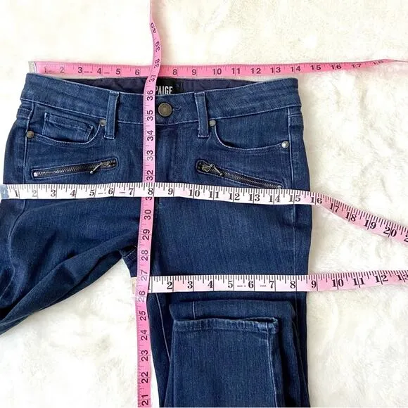 Paige Indio Zip Skinny Jeans Size 28