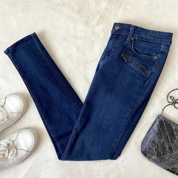 Paige Indio Zip Skinny Jeans Size 28