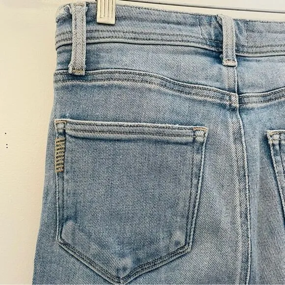 PAIGE Light Wash Frayed Raw Hem Sarah Slim Jeans in Size 24 EUC