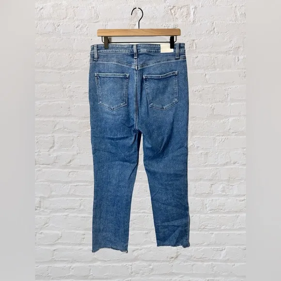 Paige Women’s 31 (US 12) Light Wash High Rise Cindy Denim Jean Raw Hem Stretch