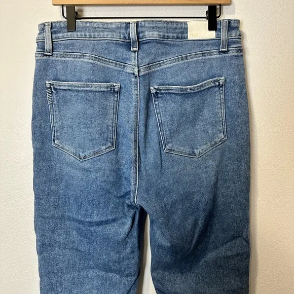Paige Women’s 31 (US 12) Light Wash High Rise Cindy Denim Jean Raw Hem Stretch