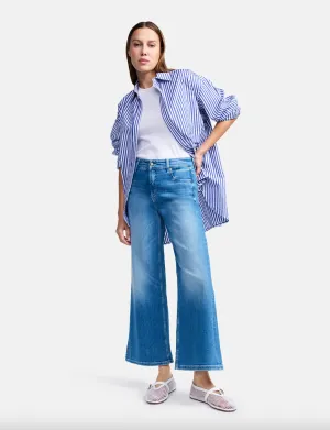 Palazzo Cropped Jean - Sunny Mid Splinted