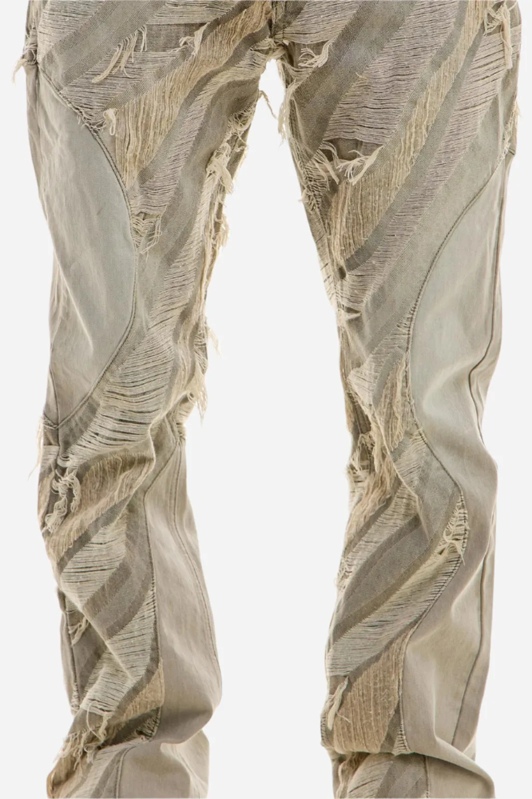 Paneled Jacquard Jeans - Slim Fit