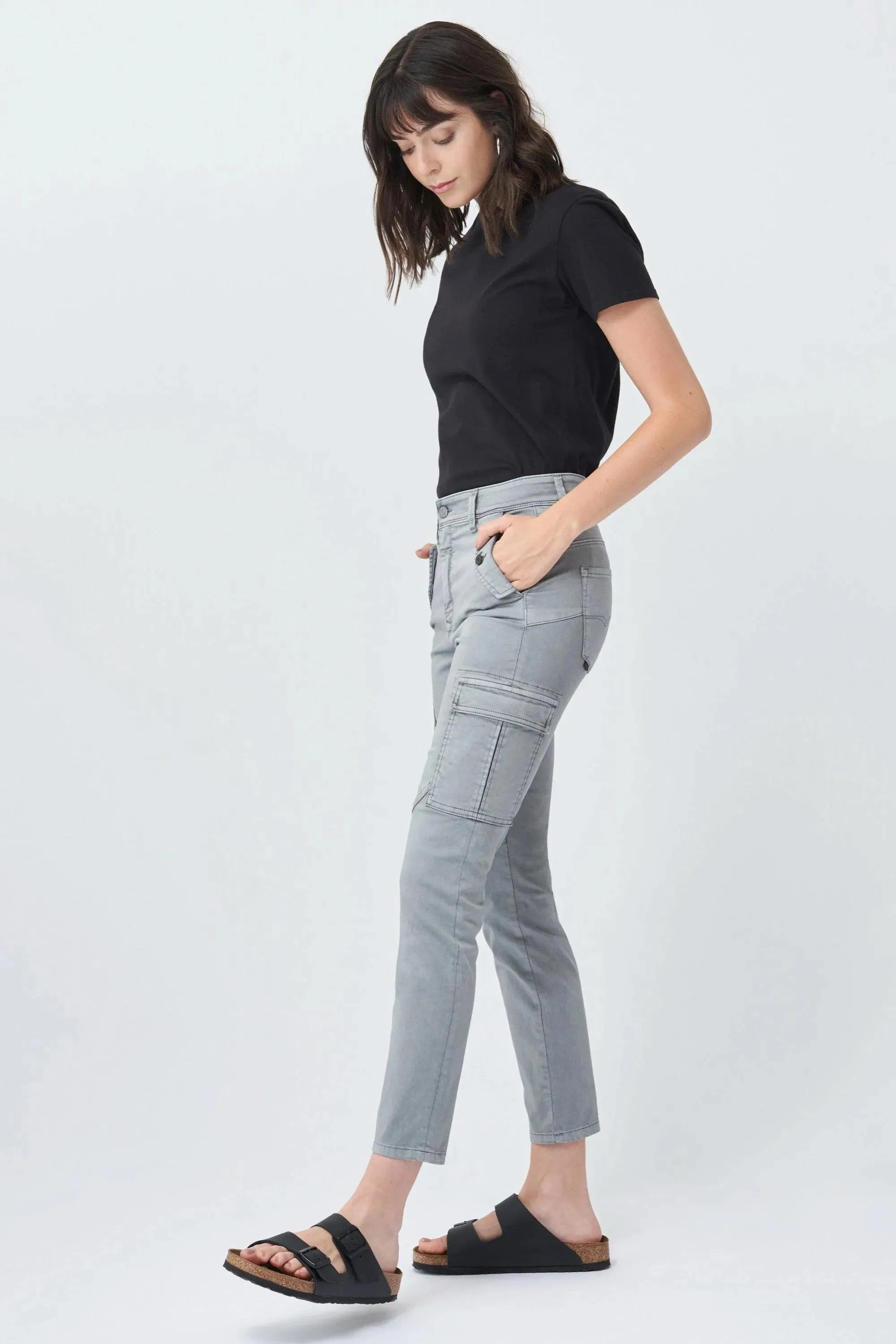 Pantalón Cargo Push In Secret Glamour Cropped Gris
