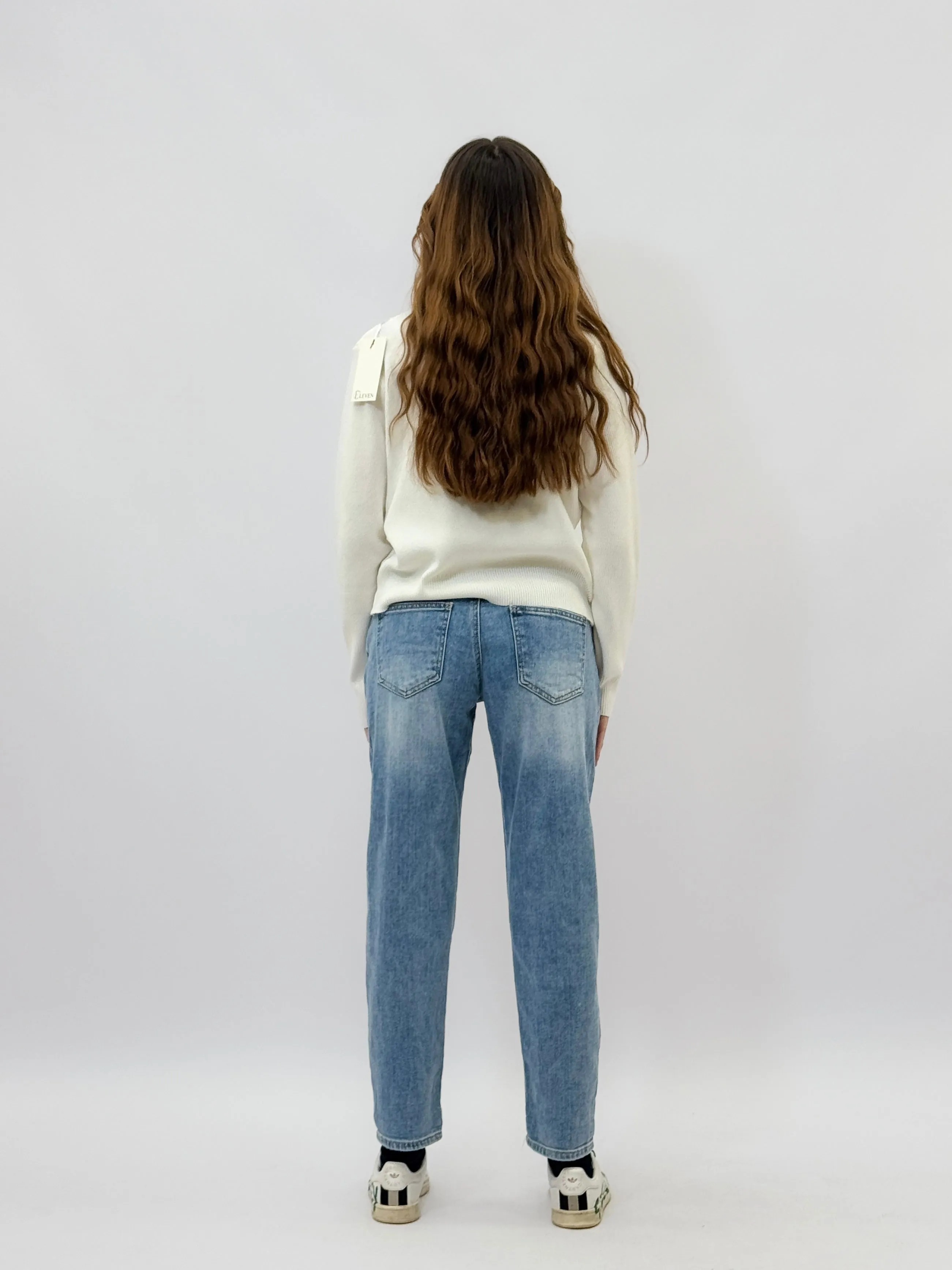 Pantaloni jeans mum fit regular