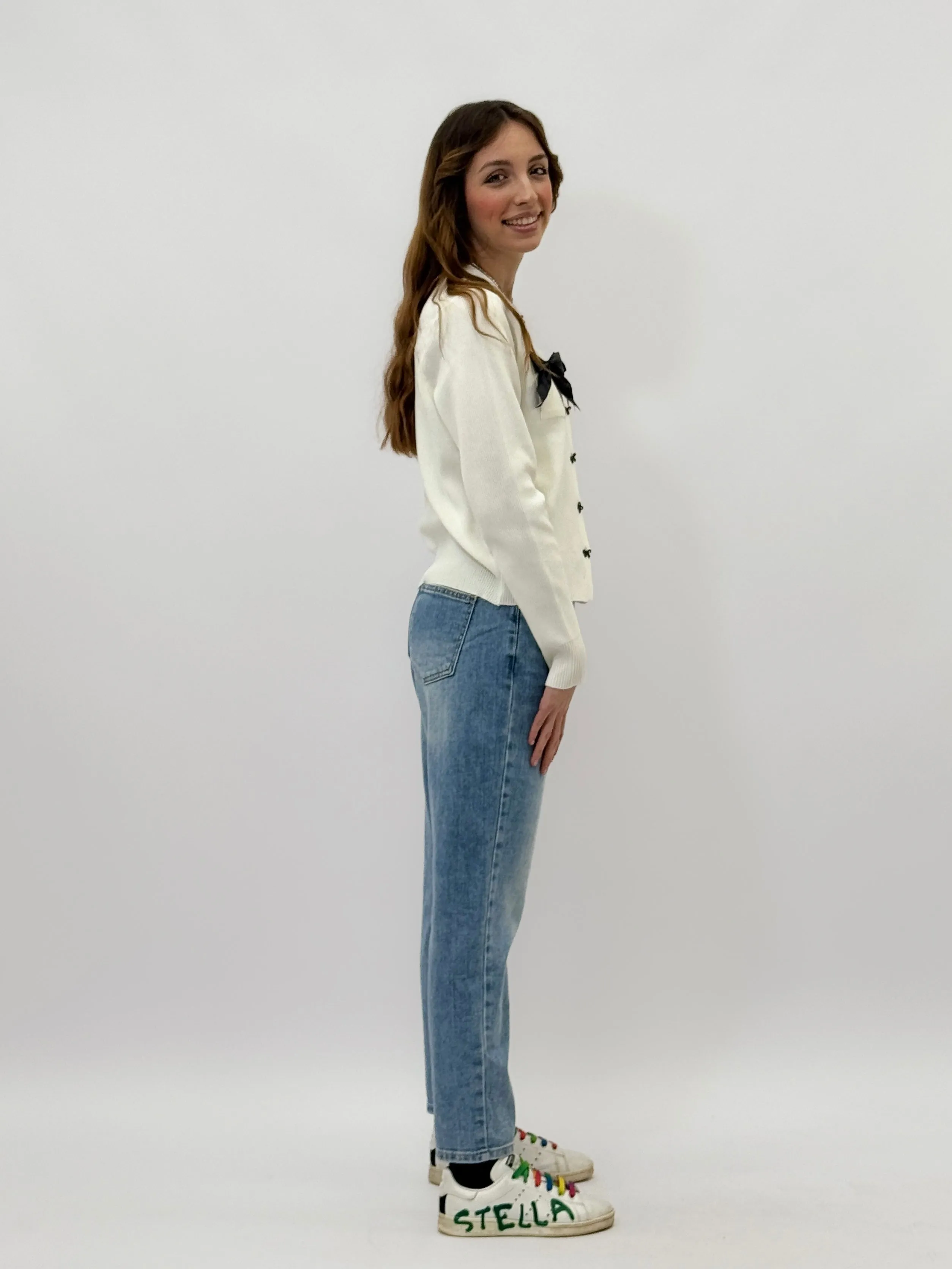 Pantaloni jeans mum fit regular