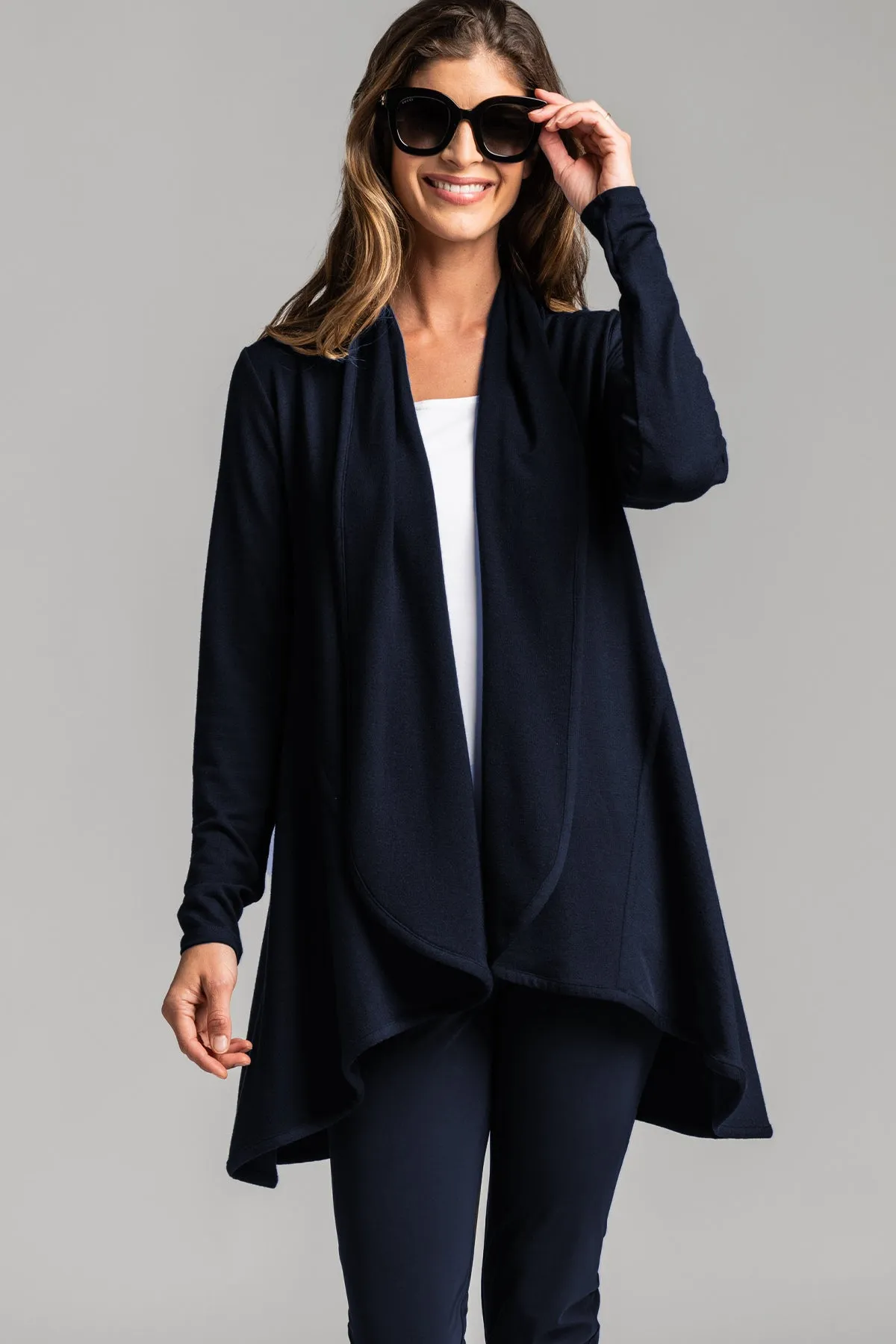 PAULA RYAN Easy Fit Panelled Cardigan - Merino