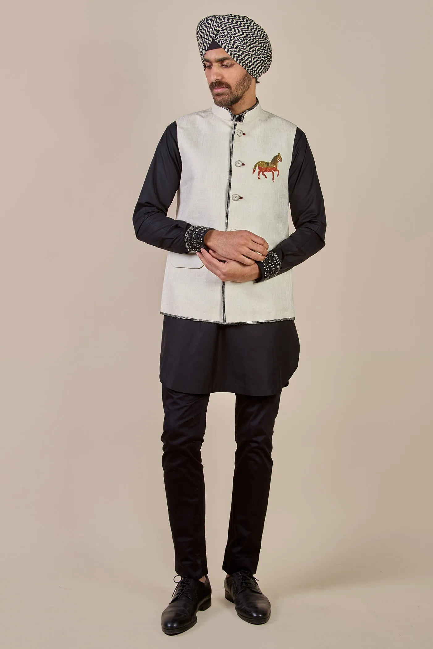 Pearl Ivory Nehru Jacet