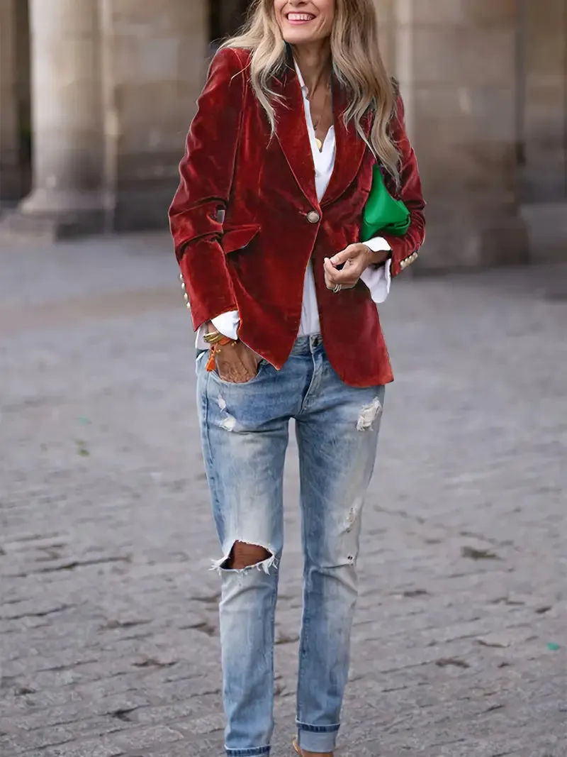 Penelope™ | Elegant velvet blazer
