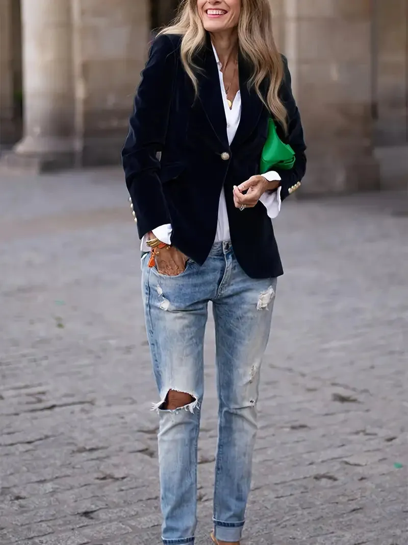 Penelope™ | Elegant velvet blazer