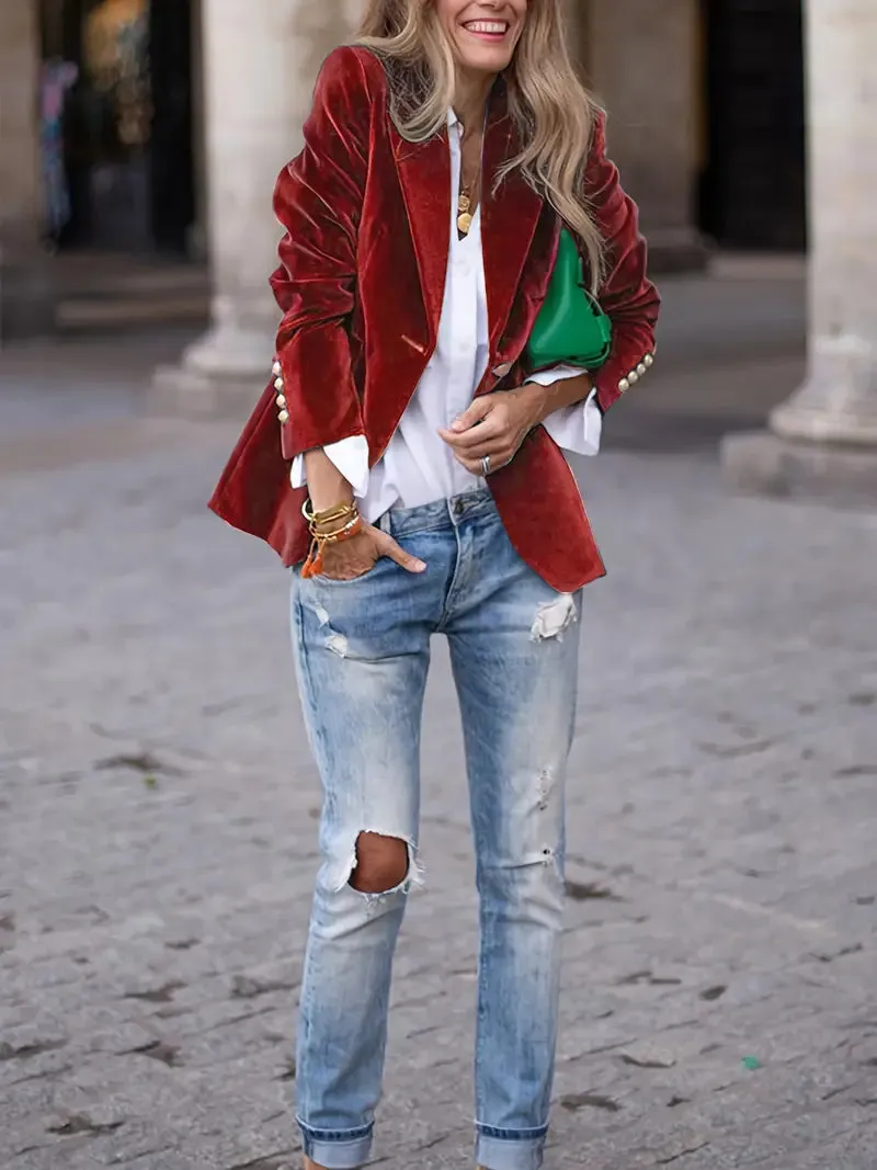 Penelope™ | Elegant velvet blazer
