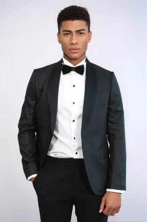 Pentagon Patterned Shawl Lapel Black Men Prom Blazer - Wessi