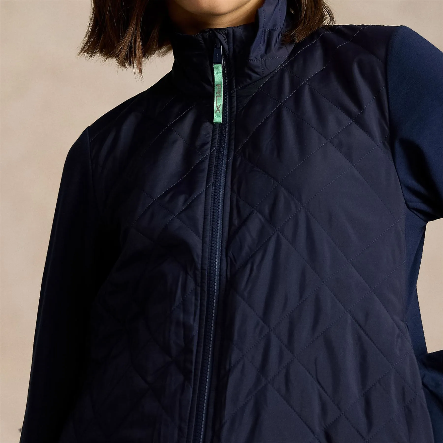 Performance Quilted Full Zip Jacket Refined Navy/Course Green