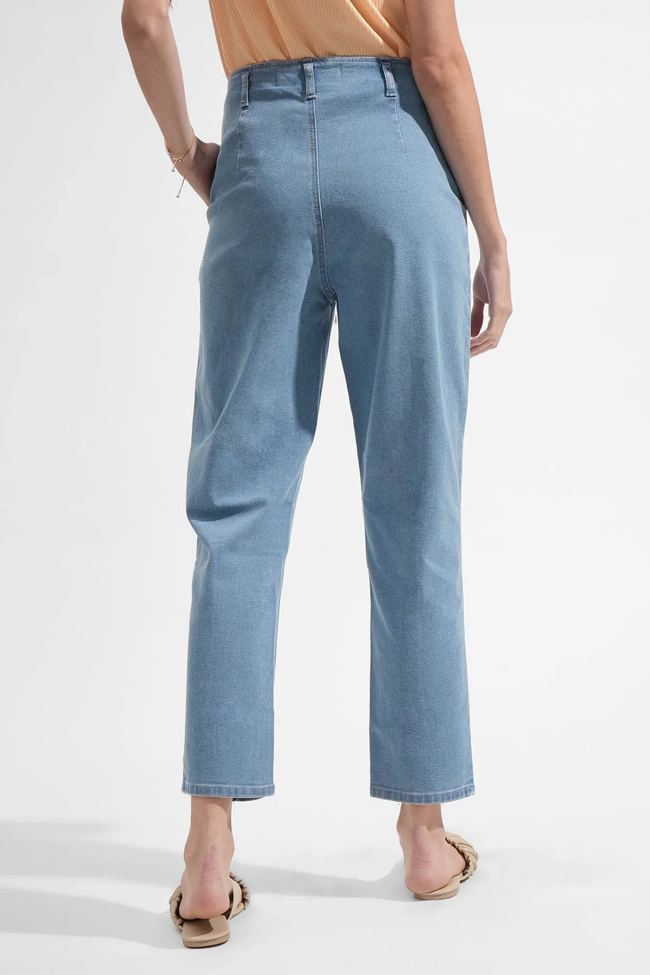 Pintuck Slim Jeans