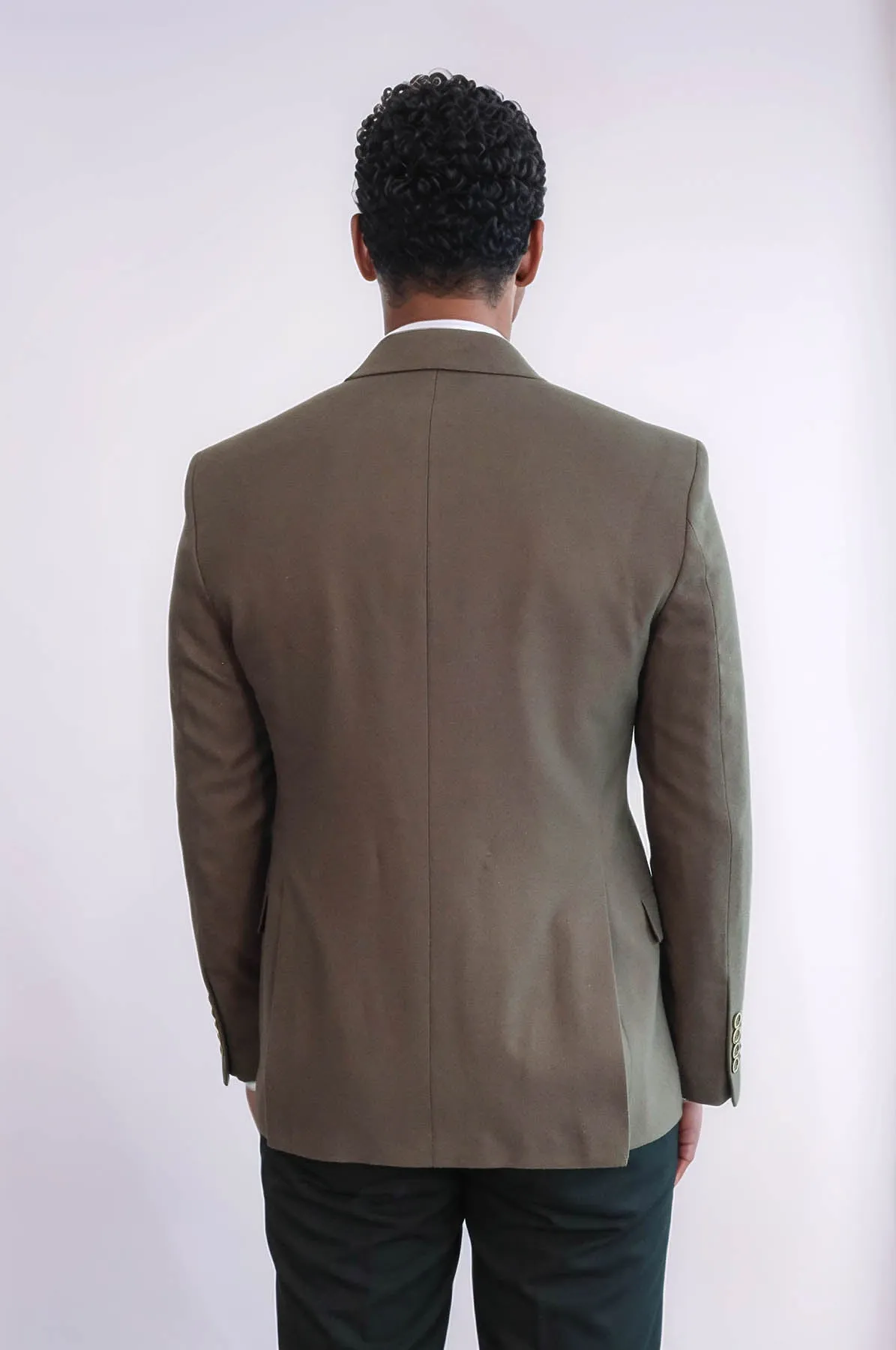 Plain Slim Fit Sport Brown Men Blazer - Wessi