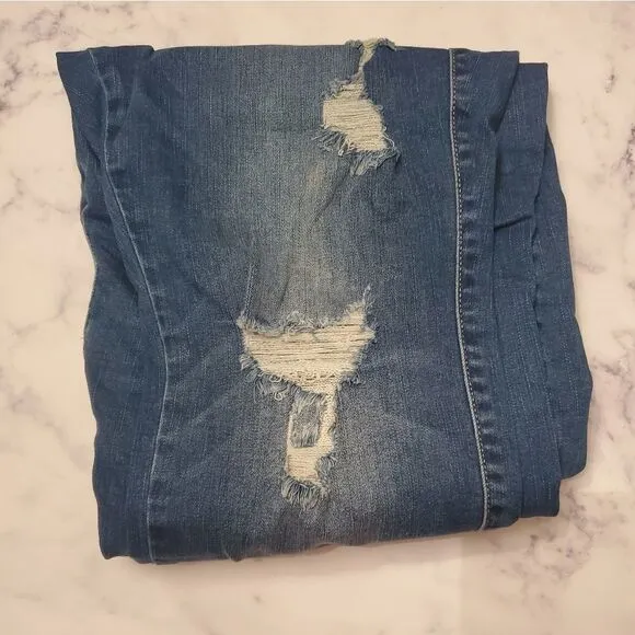 Plus size! Medium Wash Ripped Skinny Jeans