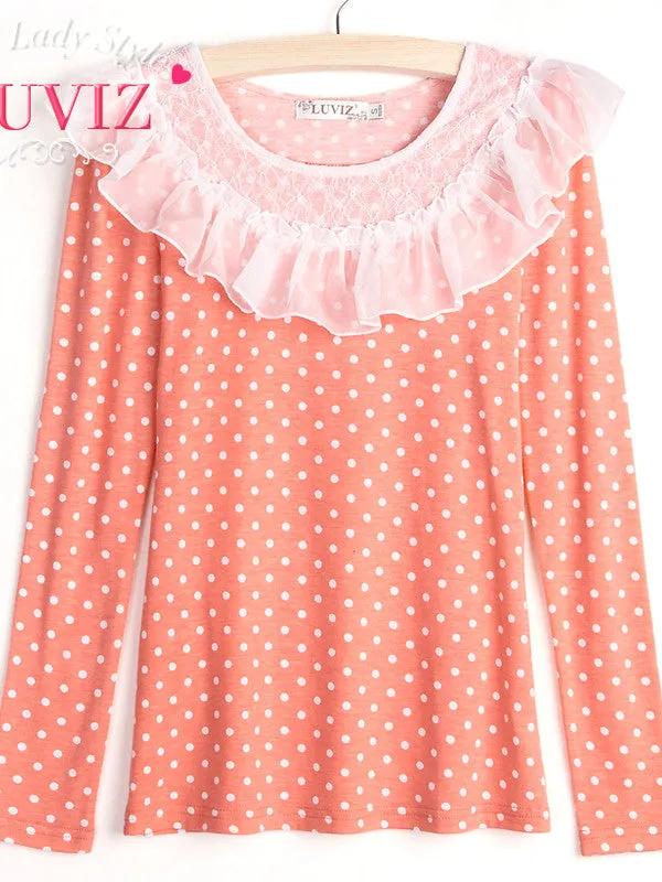 polka dots flounce top