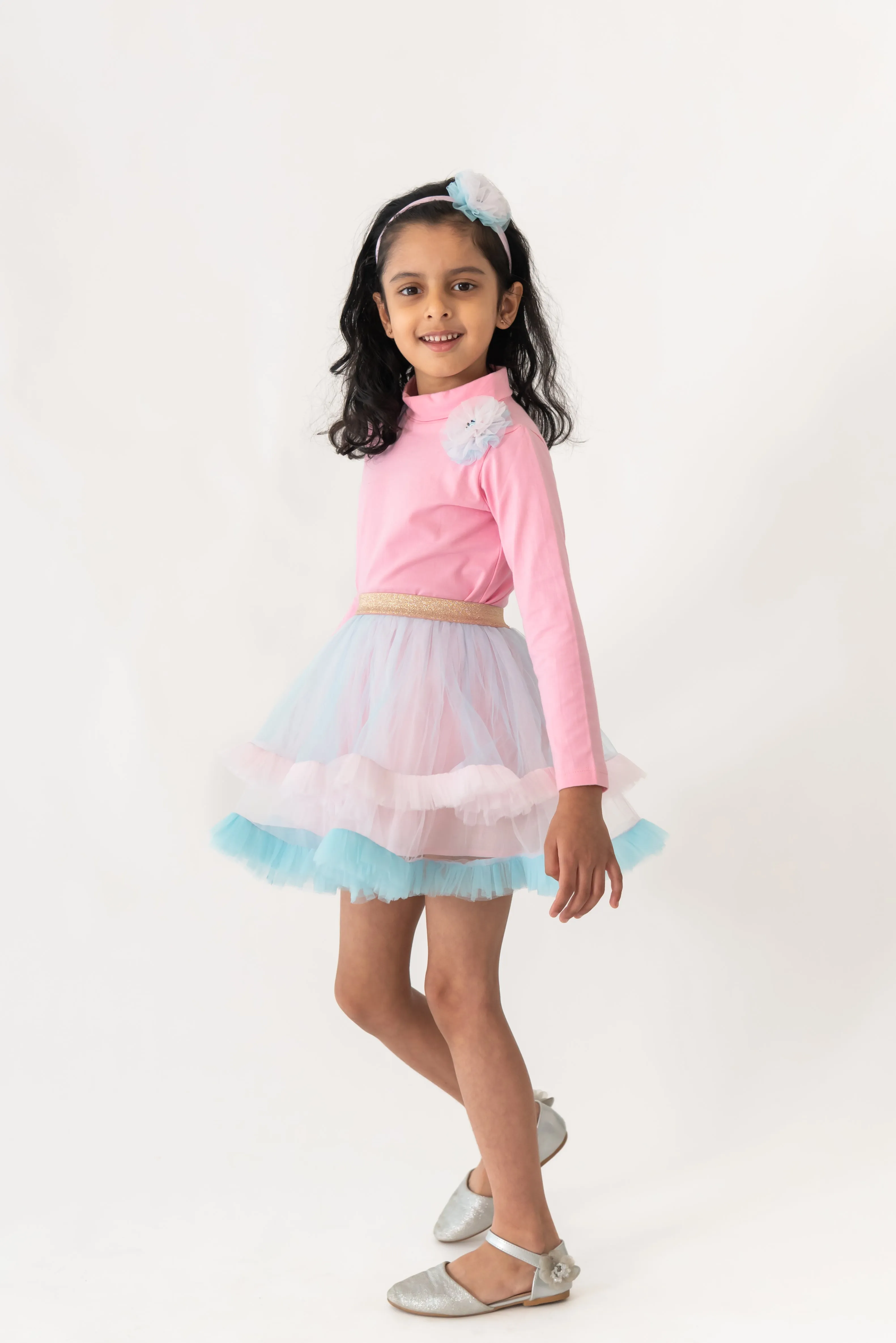 Powder pink skirt set
