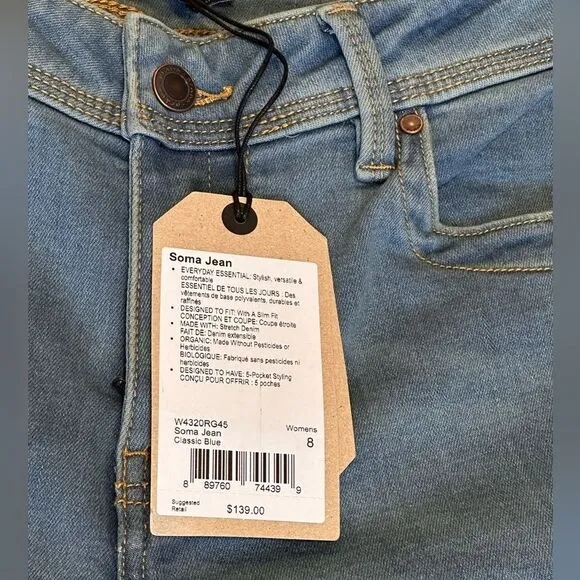 Prana Soma Jean NWT Size 8 Classic Blue