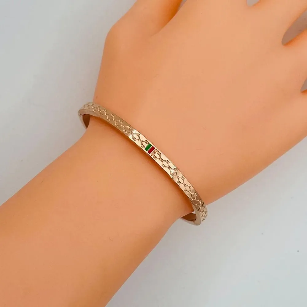 Premium Quality Stainless Steel Gold Plated Fashion Bracelet Bangle for Men & Women