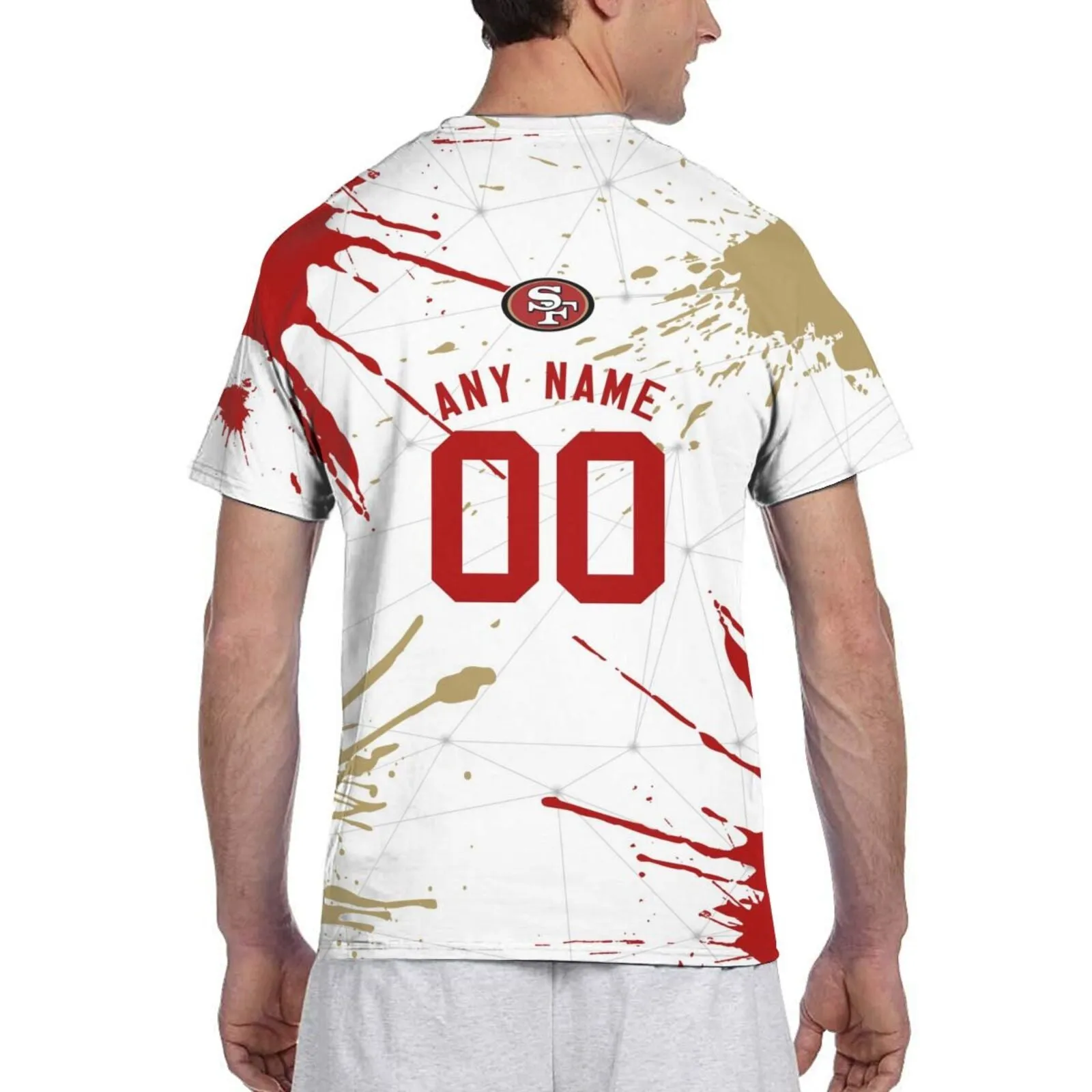 Print Custom Football San Francisco 49ers Decorative T-shirt Short Sleeve Men's Shirts