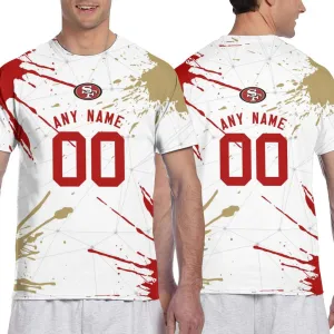 Print Custom Football San Francisco 49ers Decorative T-shirt Short Sleeve Men's Shirts
